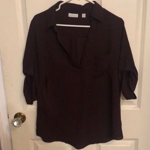 Single pocket 3/4 sleeve blouse